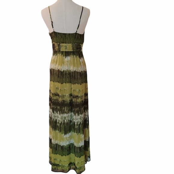 Apt. 9 Green Maxi Dress Beaded at the Waist Sz 6 - Picture 2 of 13